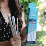 Biodegradable Paper Straws – 50 Count | Long-Lasting & Plastic-Free