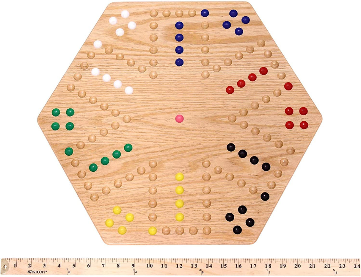 Aggravation Wahoo Marble Board Game, Double-Sided, Hand Painted