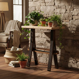 Rustic Wooden Plant Stand or End Table with Wormy Maple Top and Barrel Stave Legs
