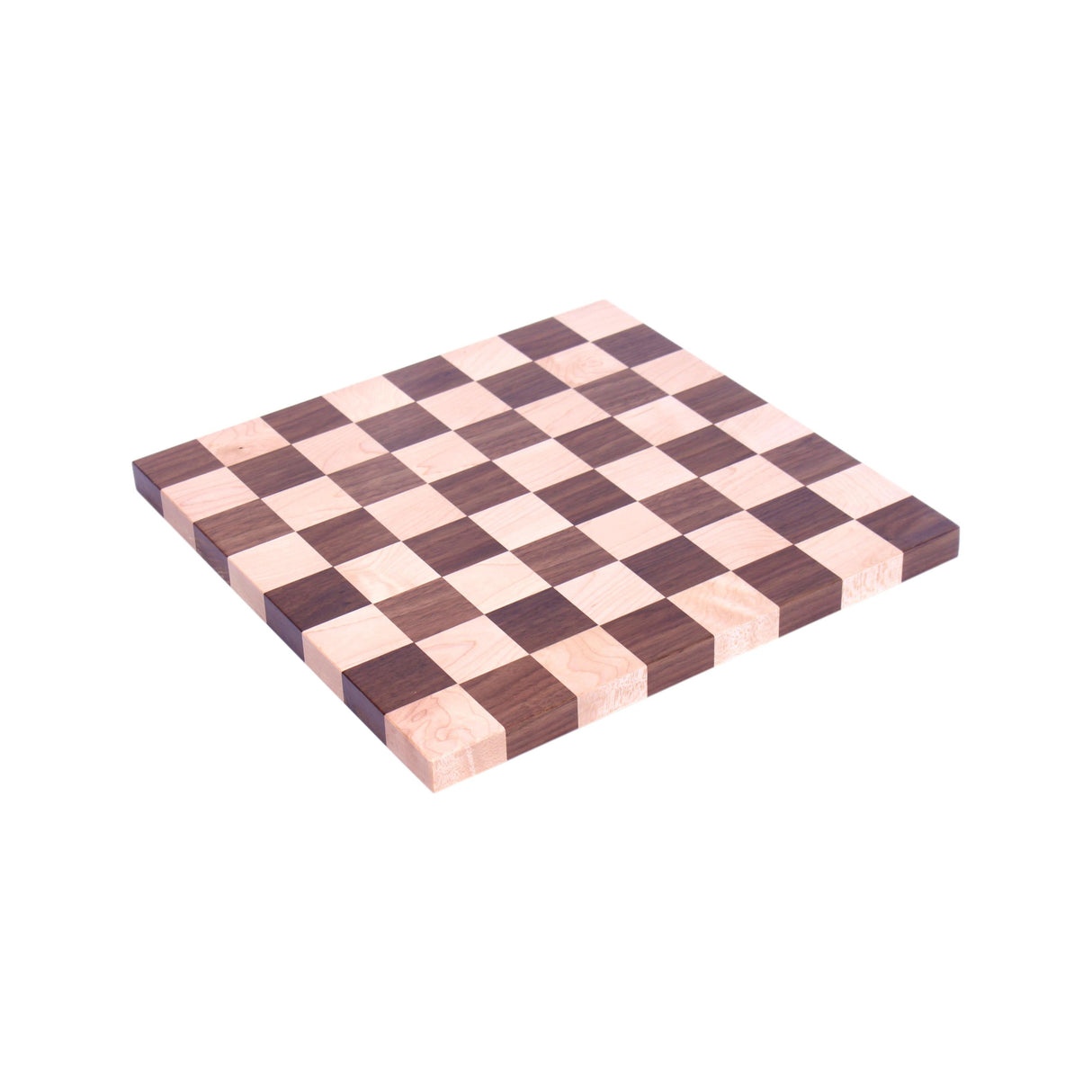 Maple/Walnut Hardwood 18" Chess and Checkers Wooden Game Board