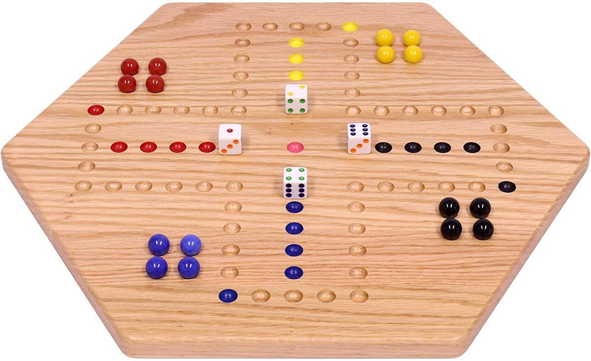 Aggravation Wahoo Marble Board Game, Double-Sided, Hand Painted