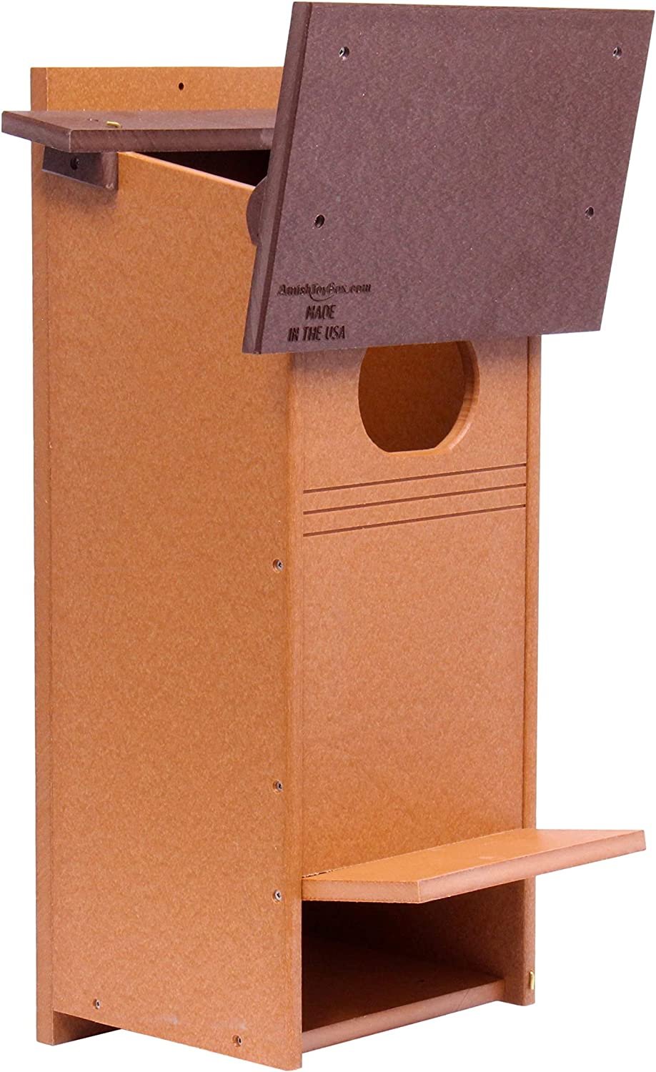 Wood Duck Bird House, Made with Durable Poly Lumber, Post-Mount Design