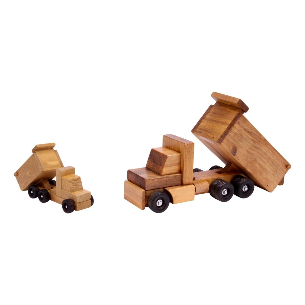 Amish-Made Wooden Toy Dump Truck, Kid-Safe Finish