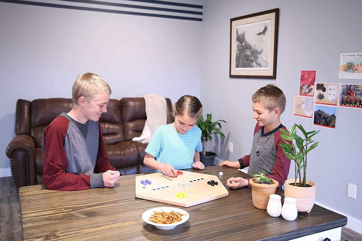 Aggravation Wahoo Marble Board Game, Double-Sided, Hand Painted