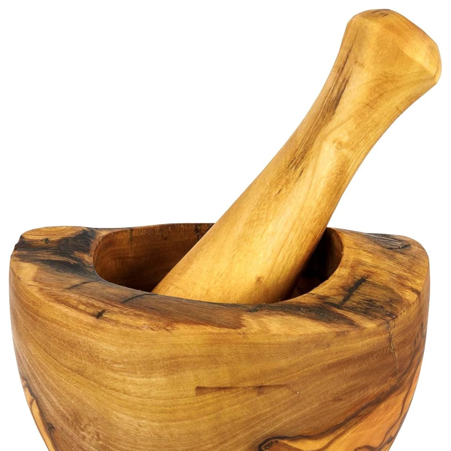 Olive Wood Rustic Mortar and Pestle