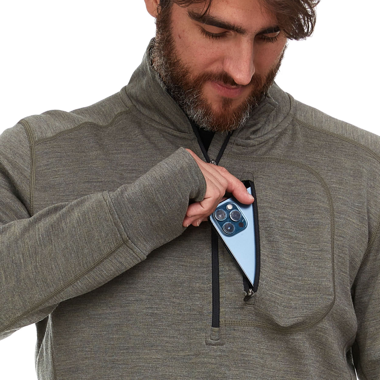 Heavyweight - Men's Wool 1/4 Zip Wilderness