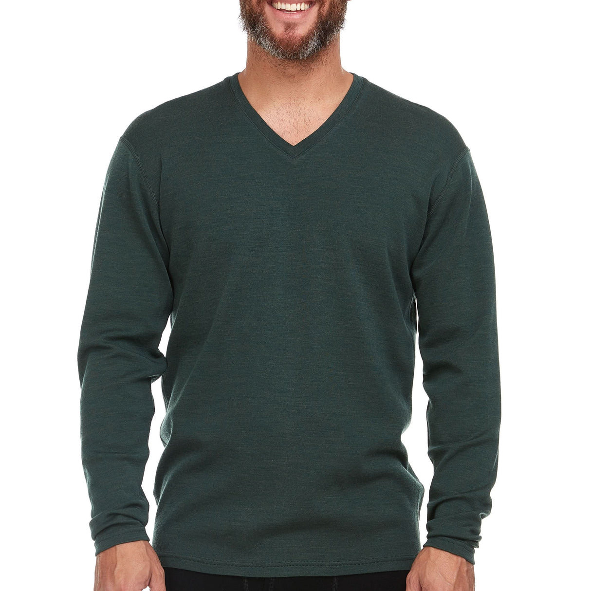 Midweight - Men's Long Sleeve V-Neck Sweater 100% Merino Wool