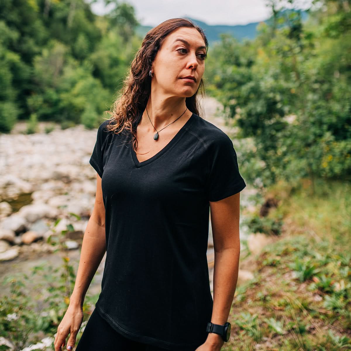 Microweight - Women's Wool V-Neck T-Shirt Woolverino