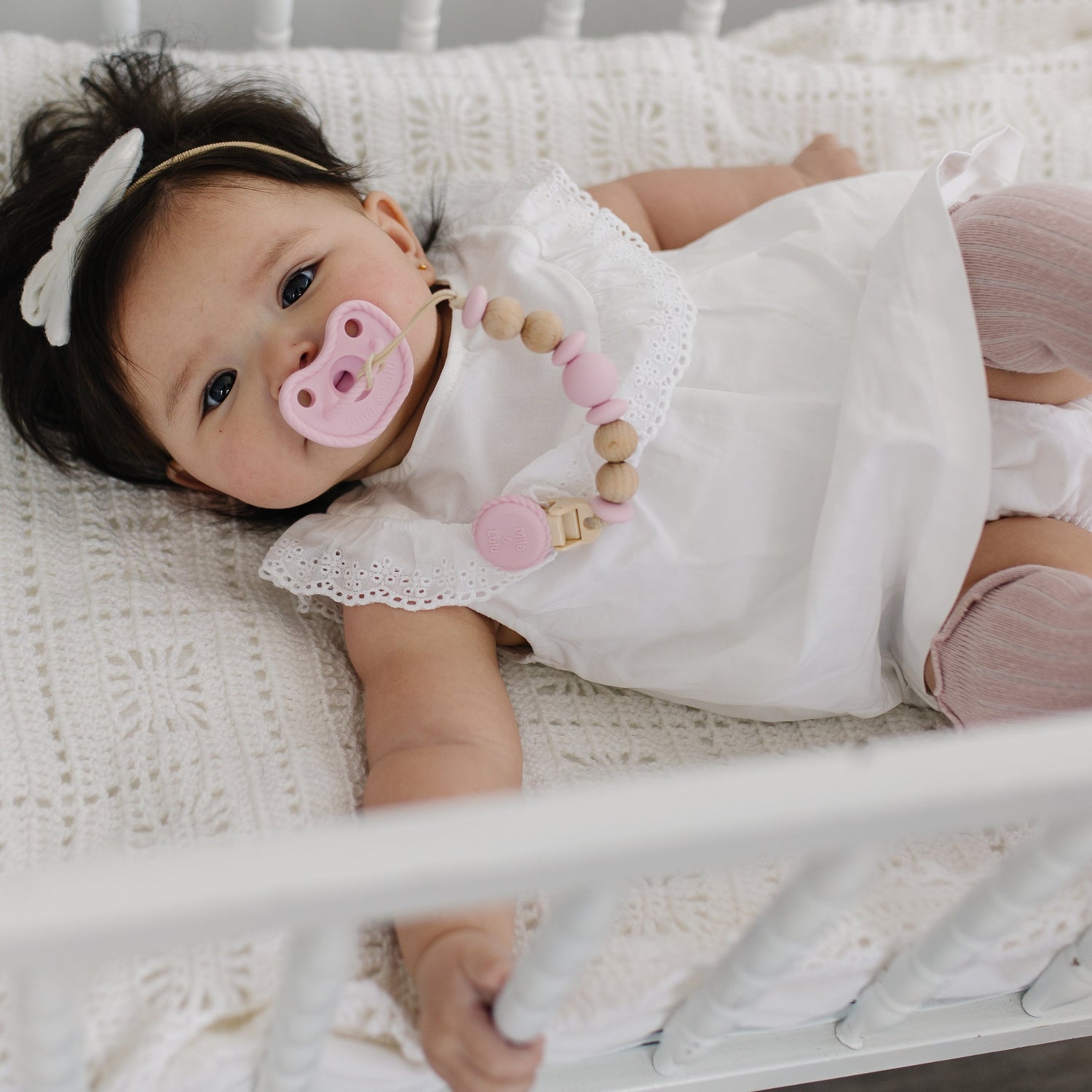 Metal-Free Beaded Silicone and Beech Wood Pacifier Clips