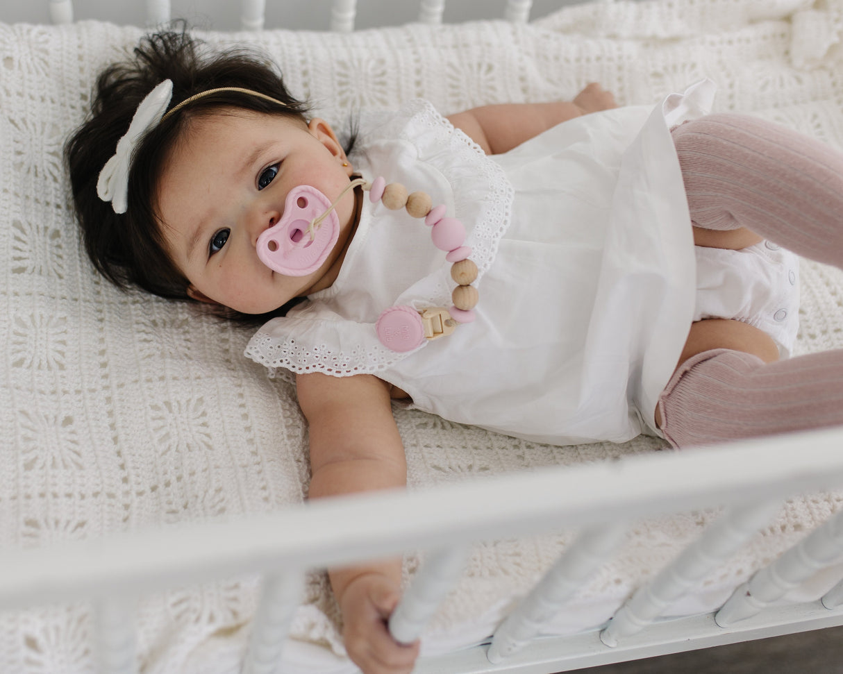 Metal-Free Beaded Silicone and Beech Wood Pacifier Clips