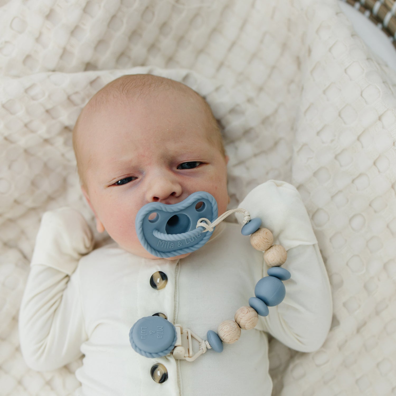 Metal-Free Beaded Silicone and Beech Wood Pacifier Clips