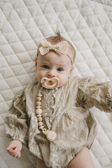 Metal-Free Beaded Silicone and Beech Wood Pacifier Clips