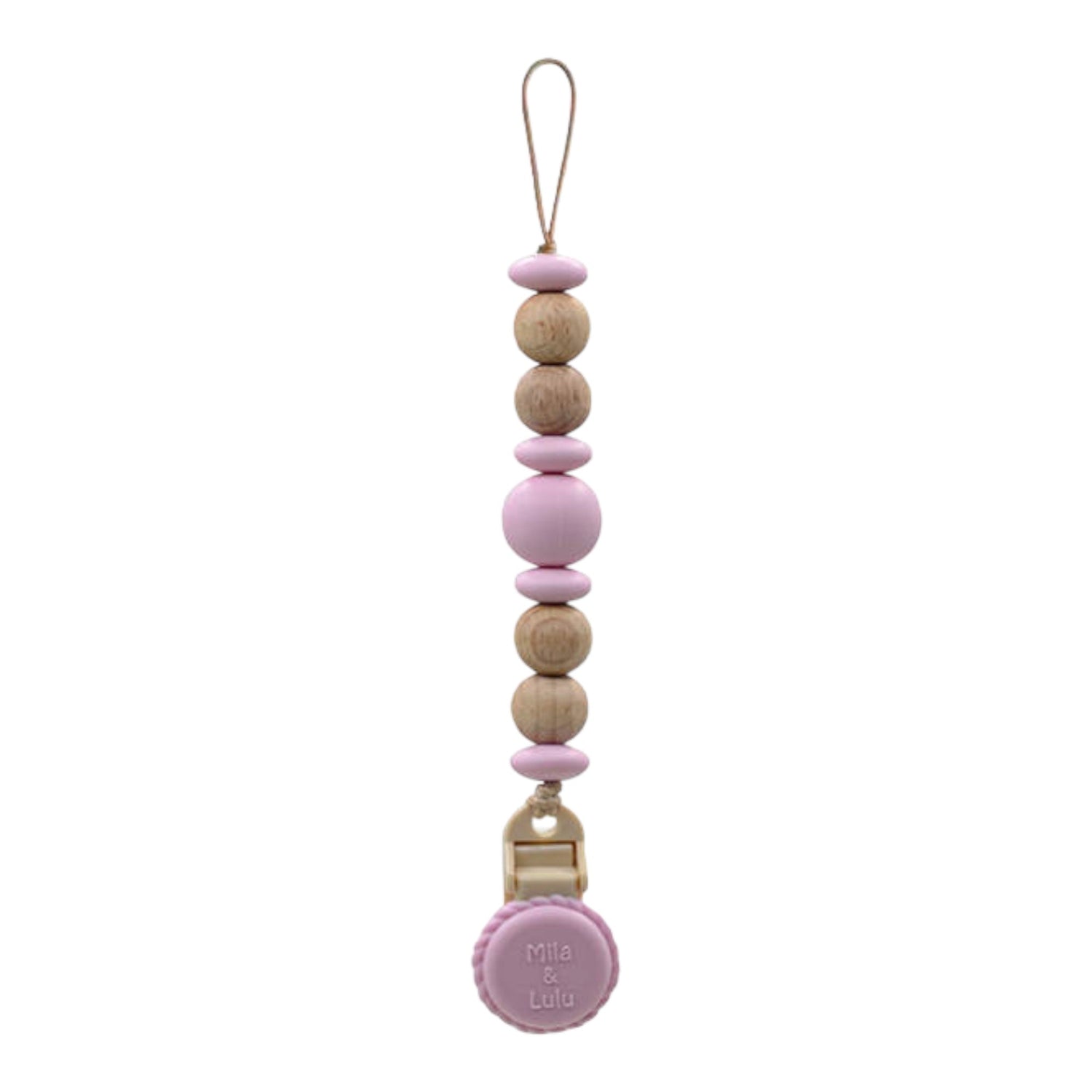 Metal-Free Beaded Silicone and Beech Wood Pacifier Clips