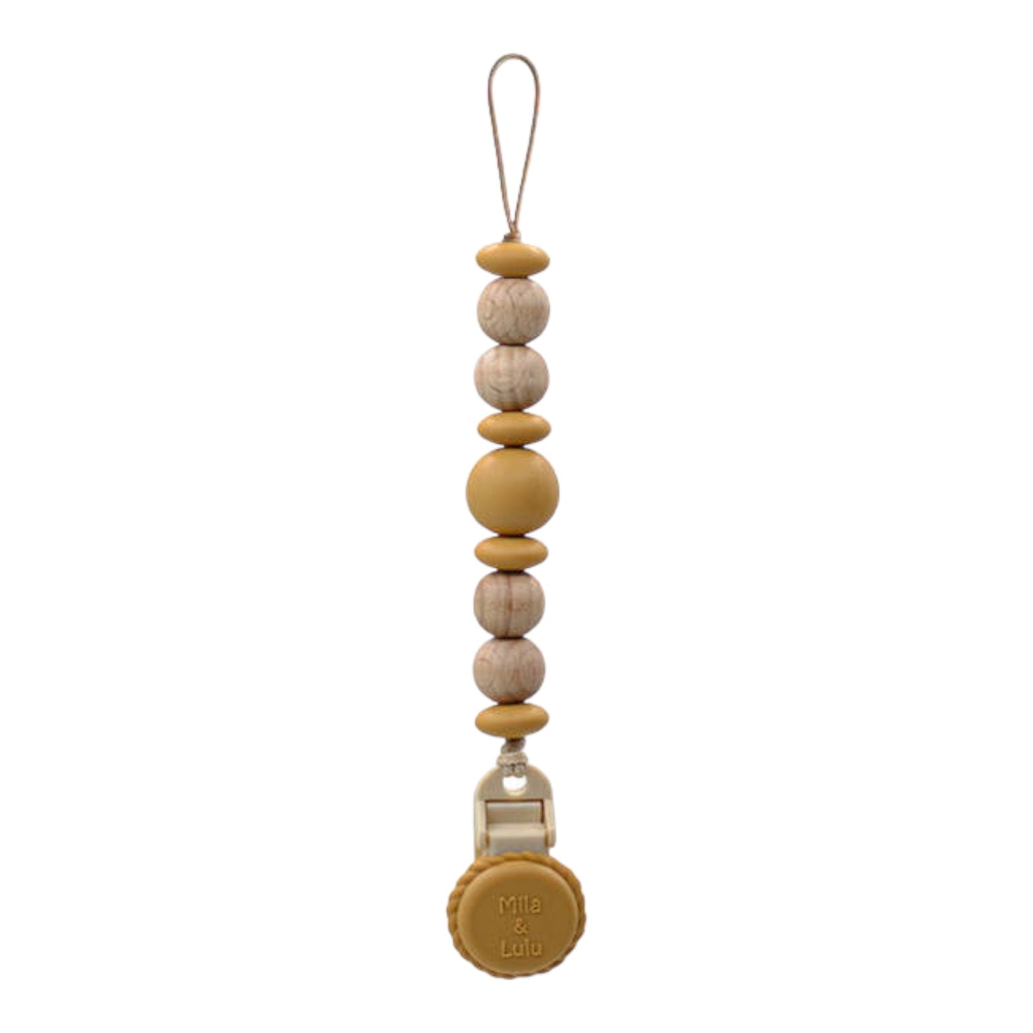 Metal-Free Beaded Silicone and Beech Wood Pacifier Clips