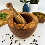 Classic Olive Wood Mortar & Pestle