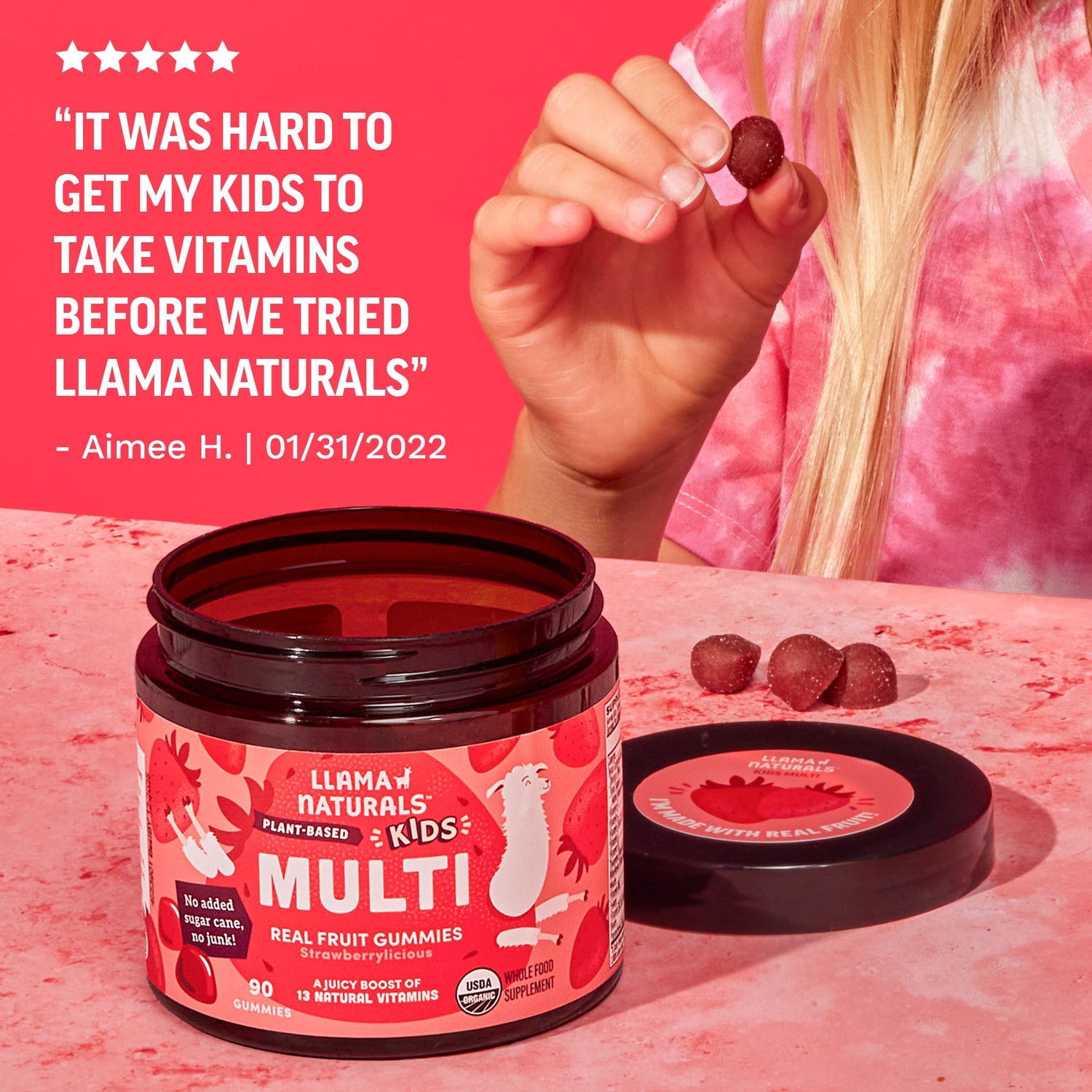Kids Whole Food Multivitamin Gummies, Cherry (90 ct)