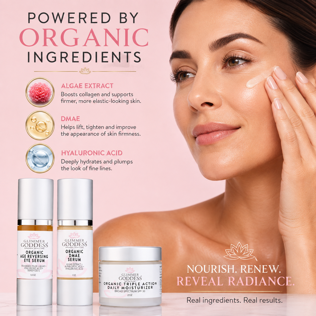 Organic Anti-Wrinkle Rejuvenation Kit - Tighten Brighten & Moisturize