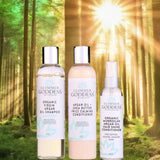 Organic Argan Oil Hair Treatment Trio, Hydrating Shampoo, Deep Conditioner, and Hair Shine Spray