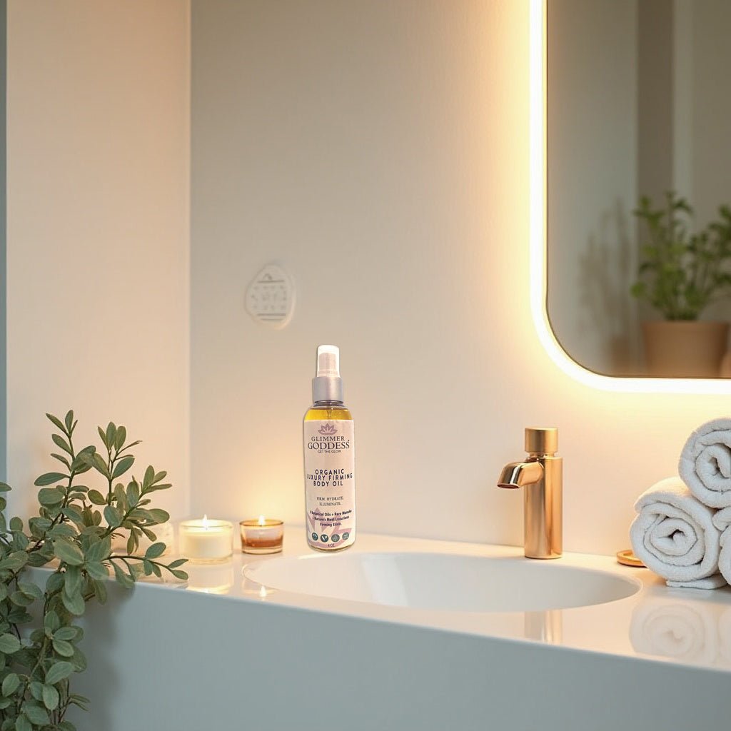 Organic Luxury Firming Body Oil – Hydrating Glow with Evening Primrose and Rosehip Oil 4 oz.