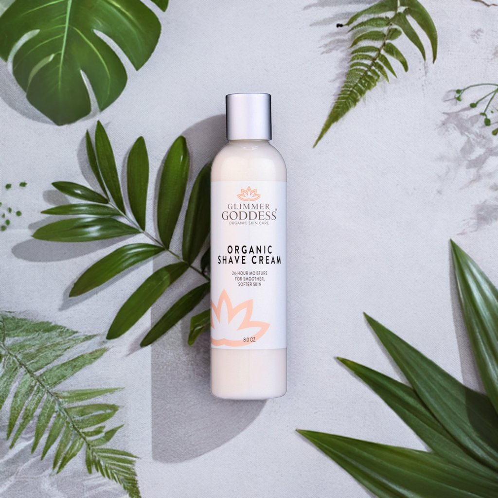 Glimmer Goddess’ Best Organic Shave Cream with Aloe, Coconut Oil, & Shea Butter