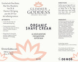 Glimmer Goddess’ Best Organic Shave Cream with Aloe, Coconut Oil, & Shea Butter