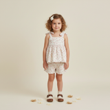 Organic Tie Up Top & Shorts Set - Pink  Bloom