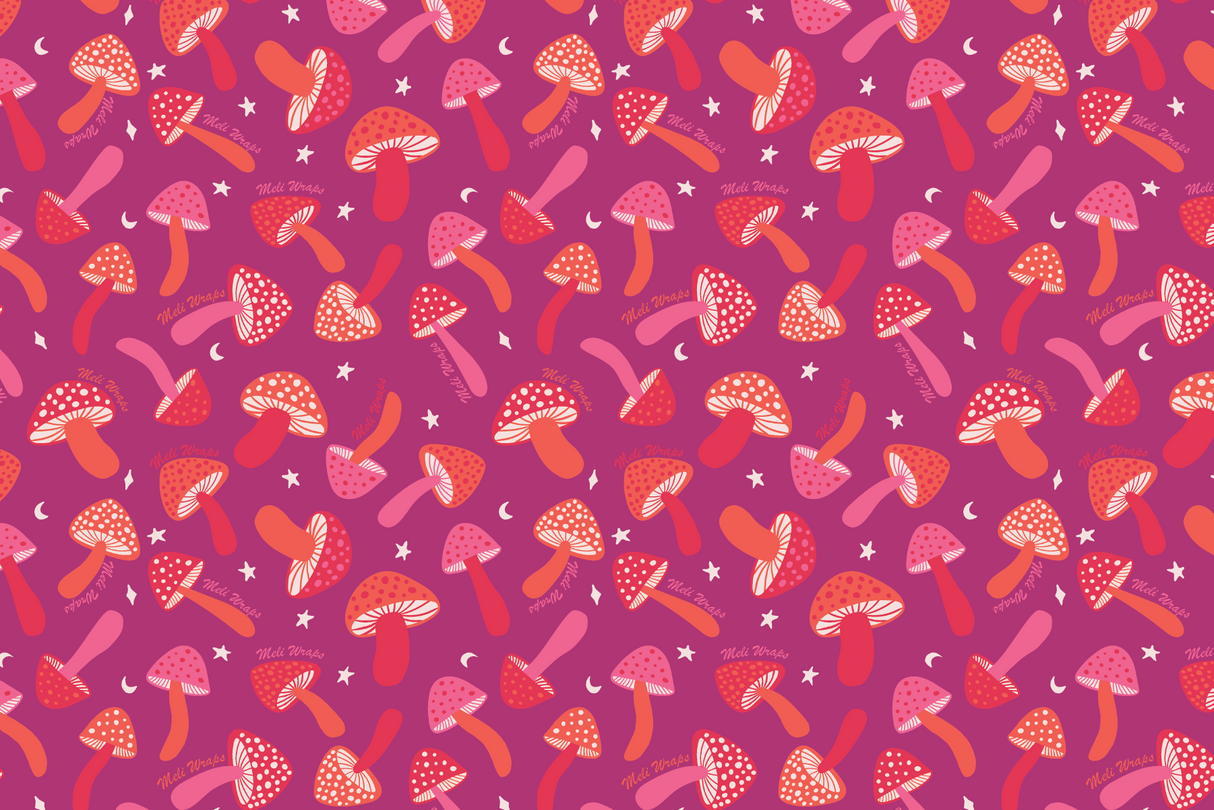 Purple Mushroom Swedish Dish Cloth Set of 3