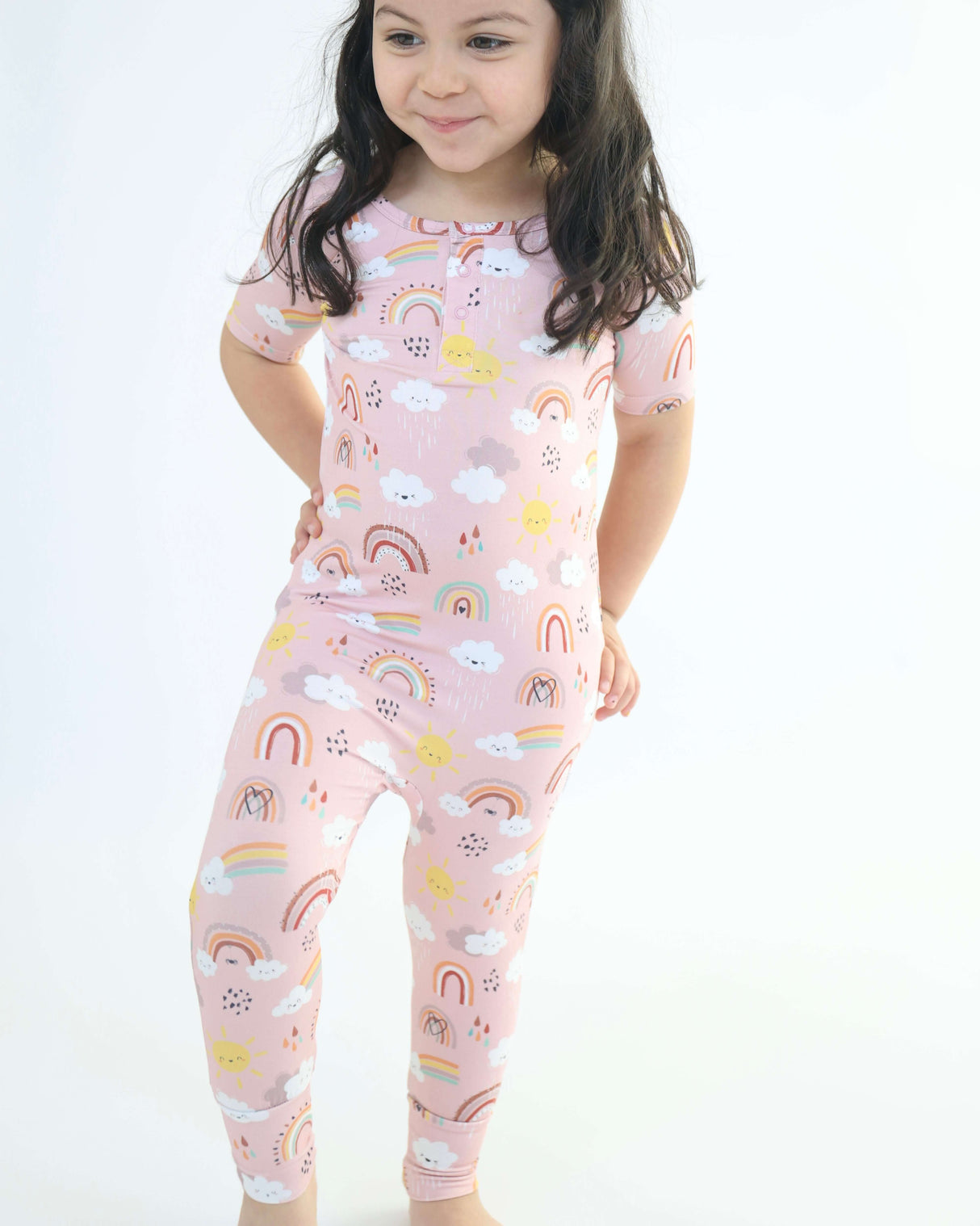 Bamboo Pull Up Romper - Rainnbow