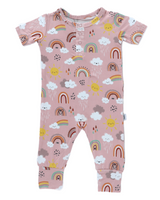 Bamboo Pull Up Romper - Rainnbow