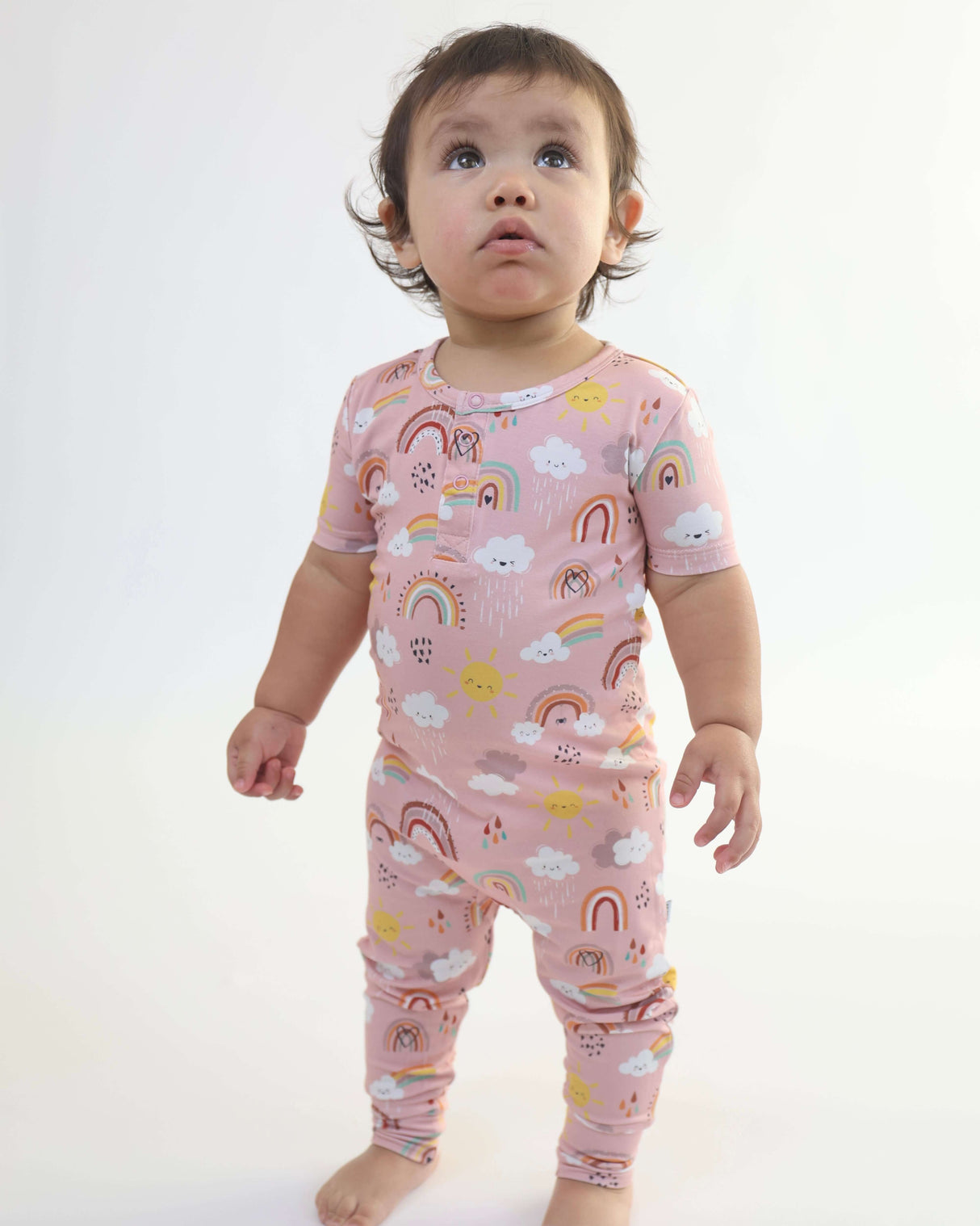 Bamboo Pull Up Romper - Rainnbow