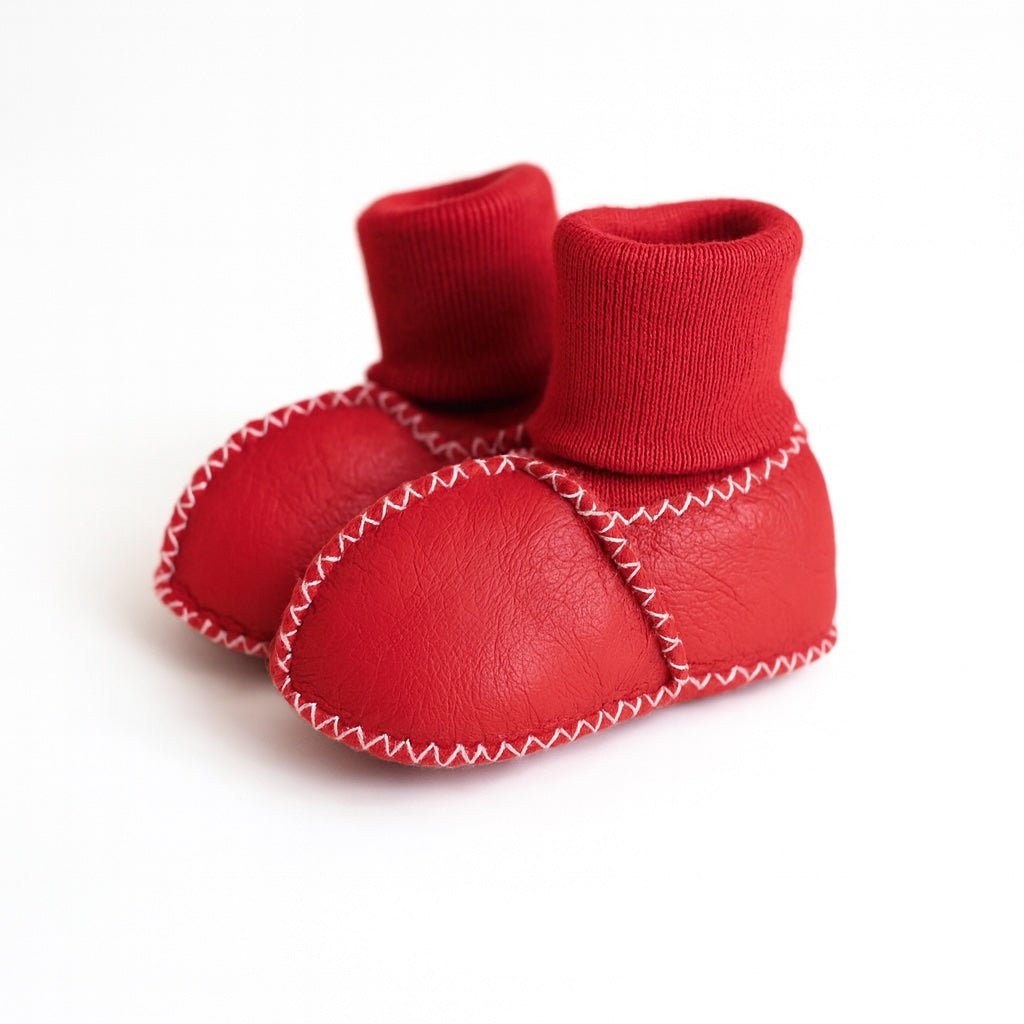cozy booties| red