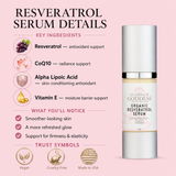 Organic Resveratrol Instant Firming Serum - Visibly Smooths Fine Lines