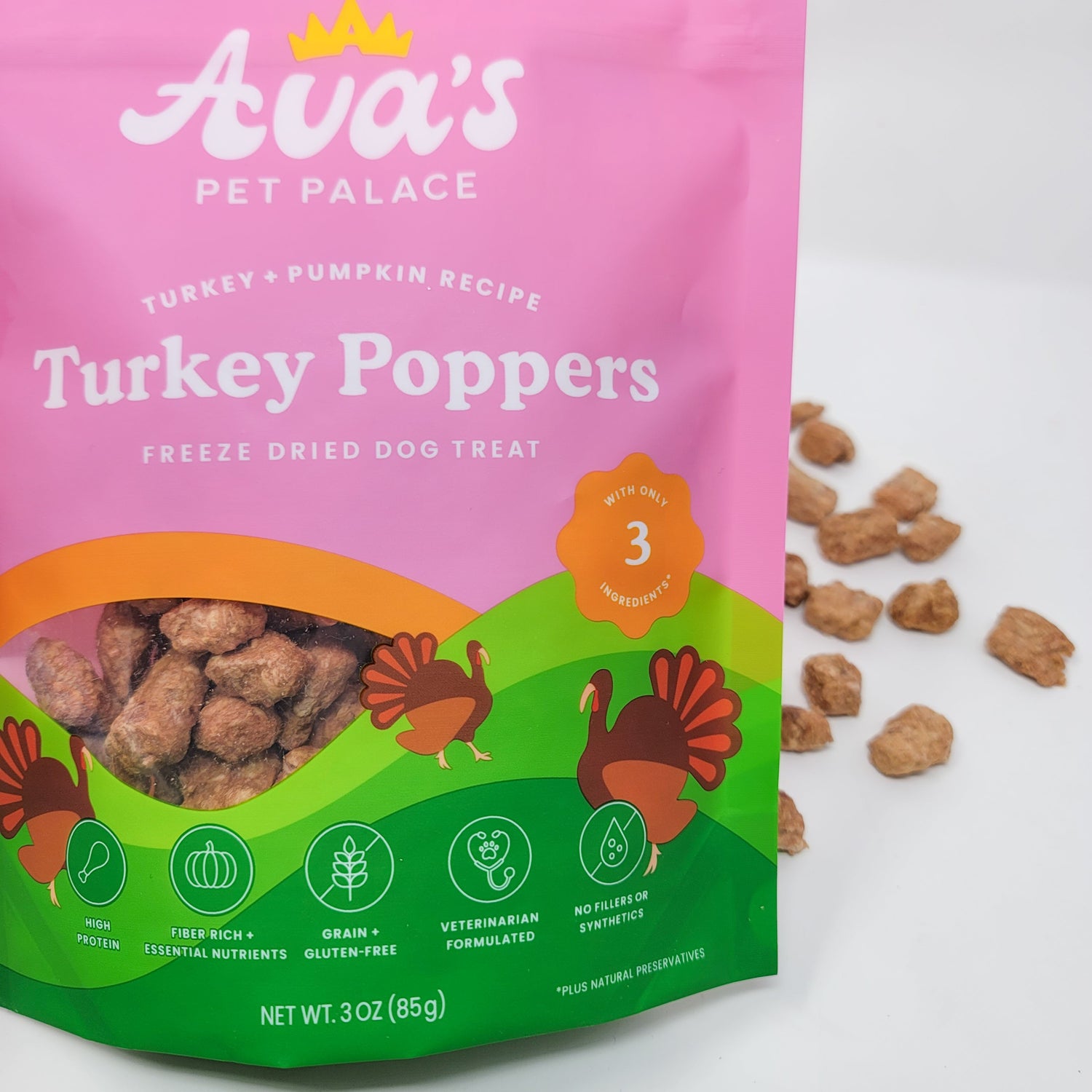 Freeze Dried Dog Treats - Turkey Poppers