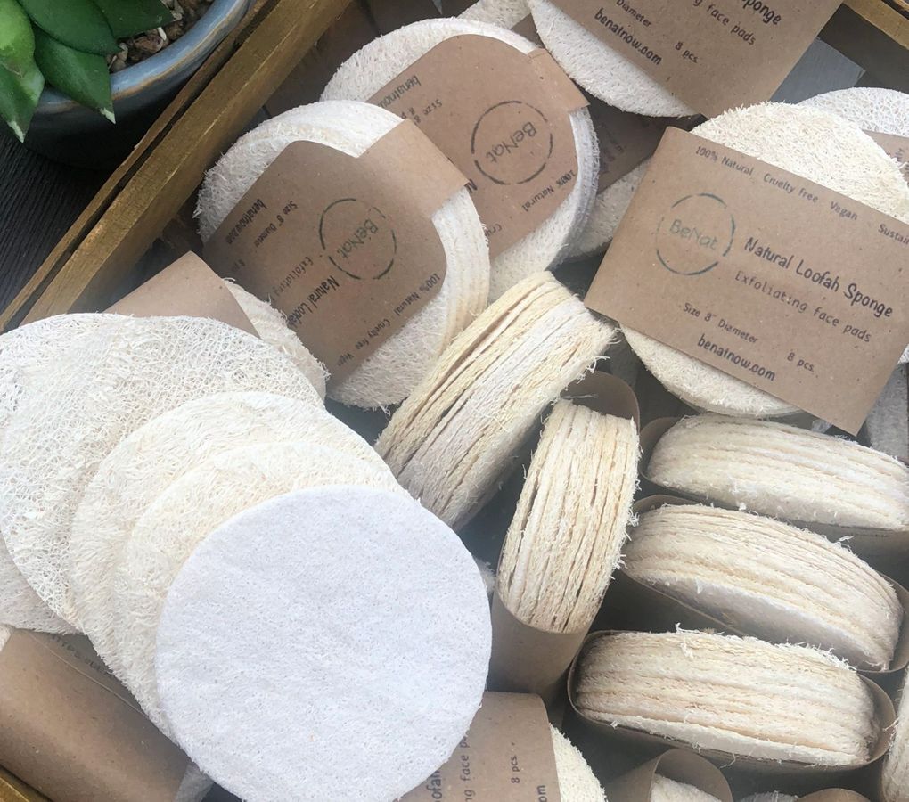 10-Pack Natural Loofah Pads