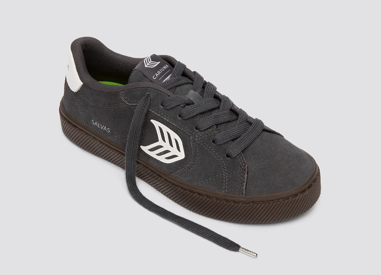 SALVAS Suede Magnet Grey Warm White Logo