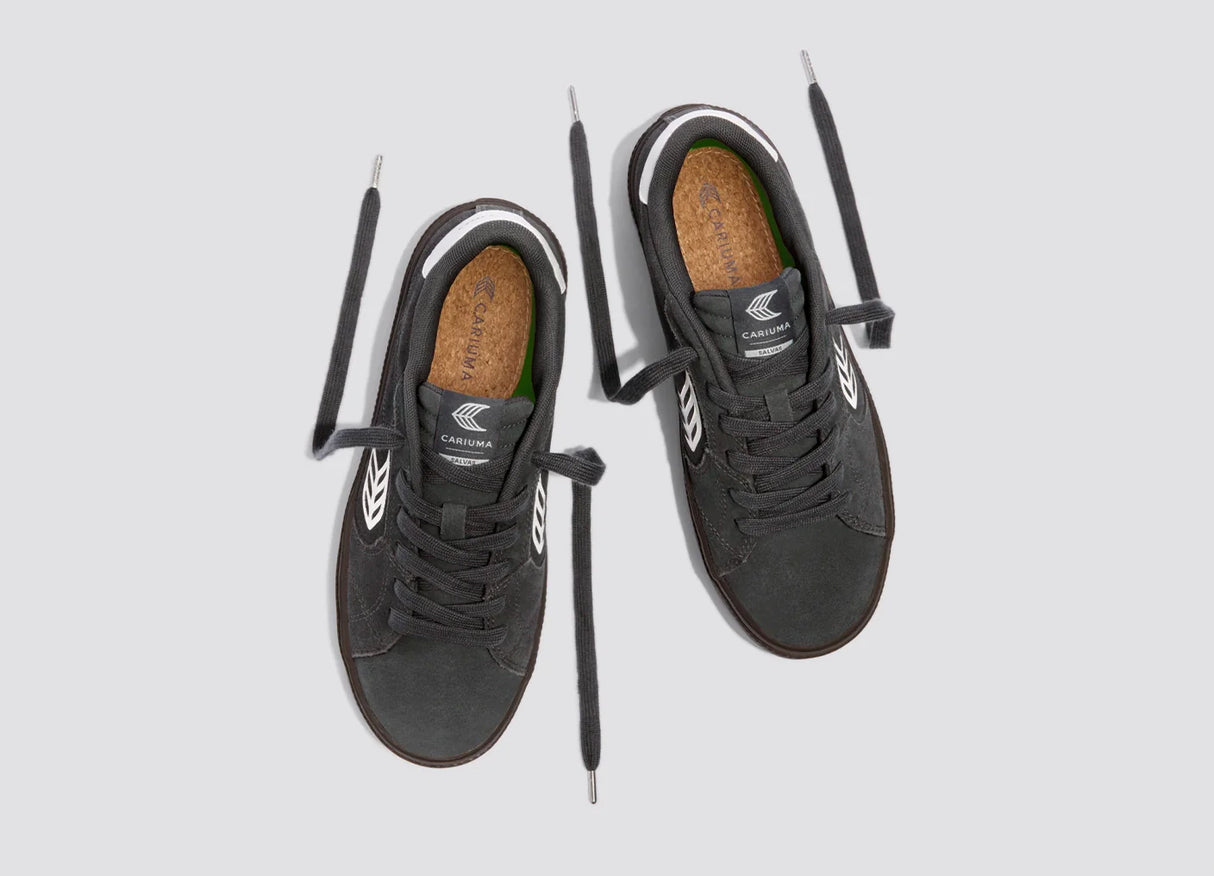 SALVAS Suede Magnet Grey Warm White Logo