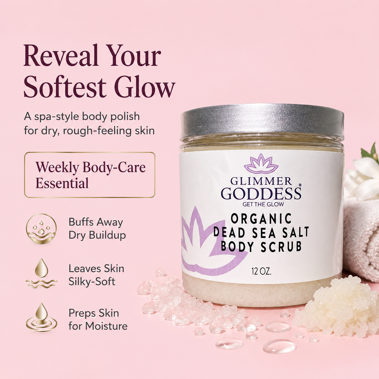 Organic Body Scrub with Dead Sea Salt & Shea Butter
