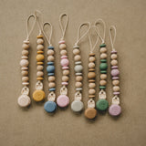 Metal-Free Beaded Silicone and Beech Wood Pacifier Clips