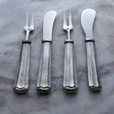 Silver Antique Maharaja Cheese Spreader & Fork 4 Pc. Set