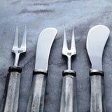 Silver Antique Maharaja Cheese Spreader & Fork 4 Pc. Set