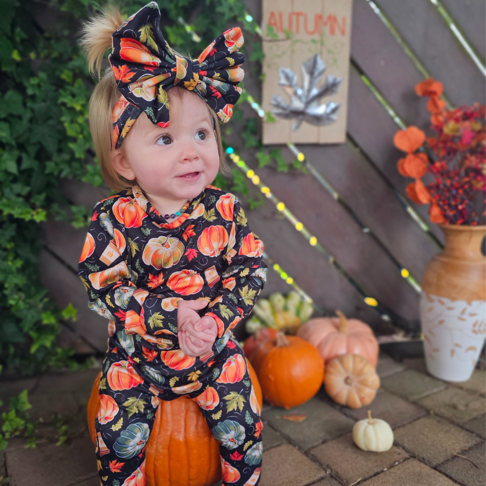 Bamboo Long Sleeve Romper in Spiced Autumn