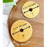 Bamboo Mason Jar Lids with Straw Hole