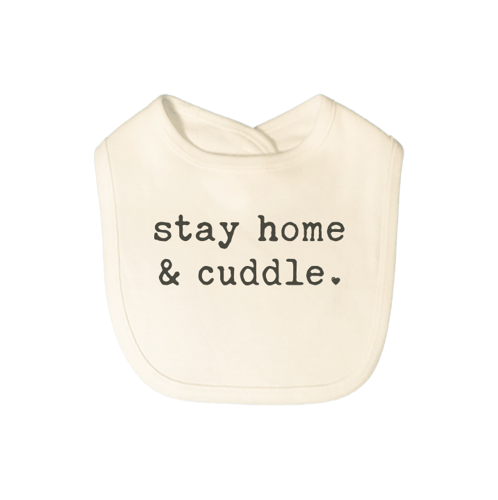 graphic bib | stay home and cuddle