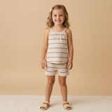 Organic Tank Top & Shorts Set - Terra Stripes