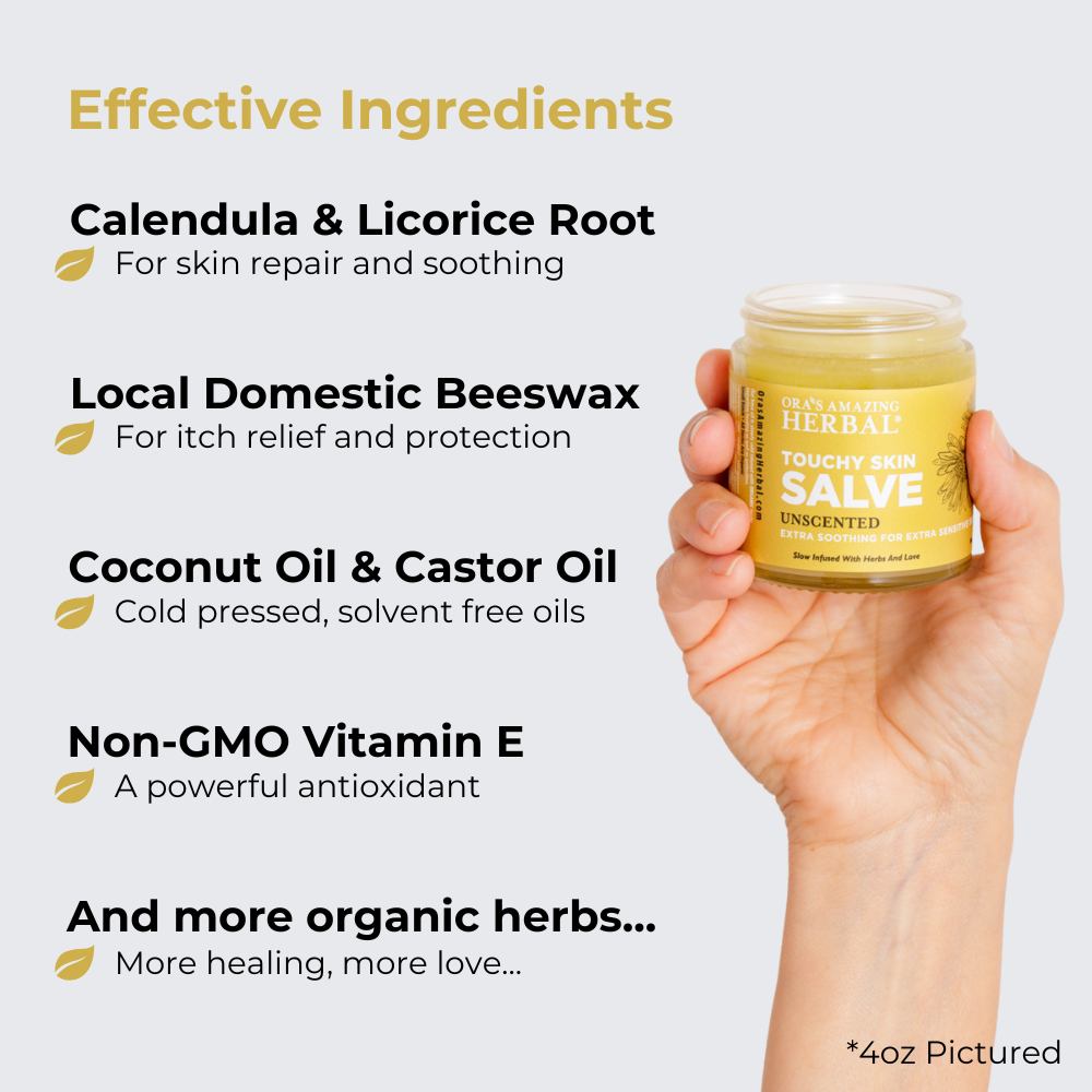 Touchy Skin Salve, Eczema Cream Ointment for Sensitive Skin