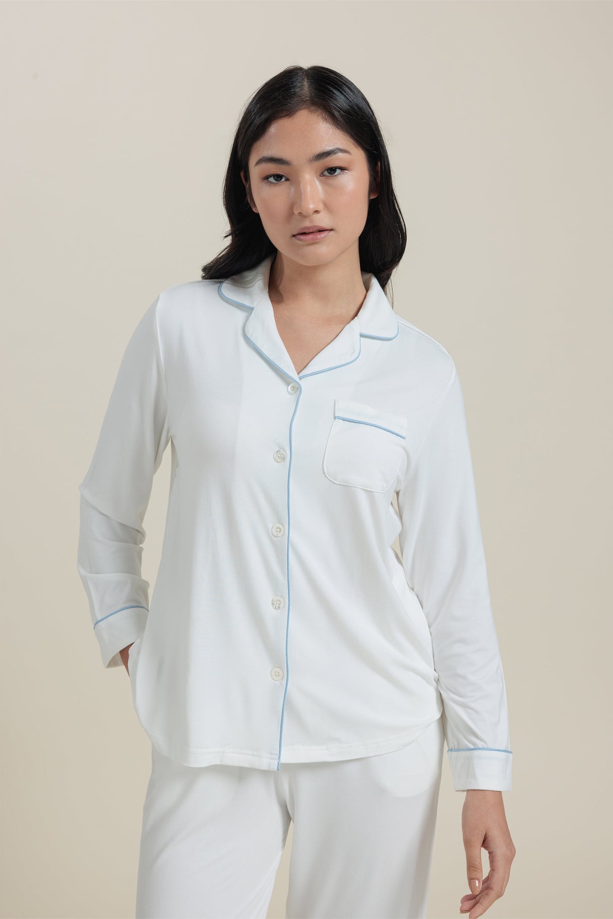 Bamboo Long Sleeve Pajama Top Shirt