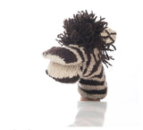 Organic Wool Knit Hand Puppet  | Zachary the Zebra